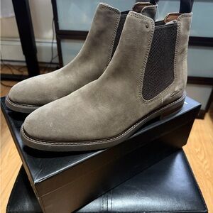 Clarks Taupe Suede Ankle Boots
